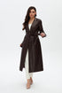 Bistre vegan leather long jacket